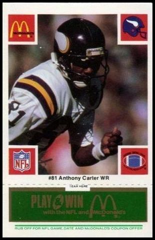 1986 McDonald's Vikings 81 Anthony Carter